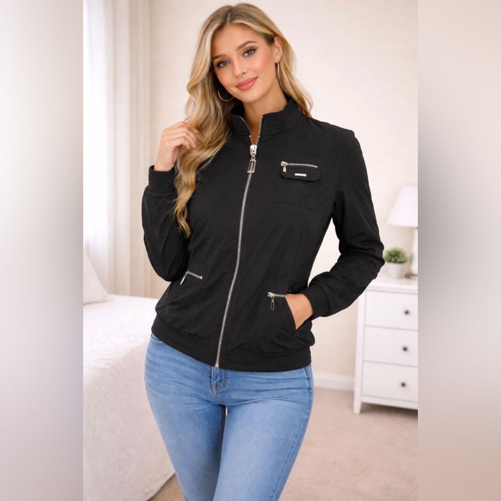 Designer Jamie Sadock Women's Black Zip-Up Jacket size XL
